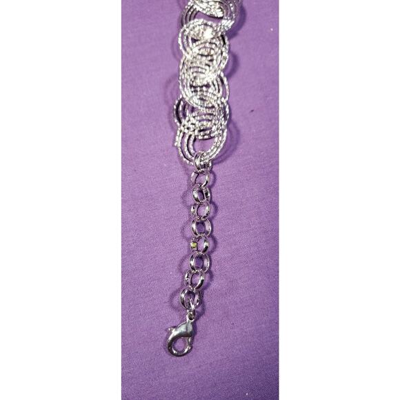 Cato "C Est. 1946" Silver Tone Ring Necklace, Graduating Linked Swirl Rings, NWT - Picture 13 of 14